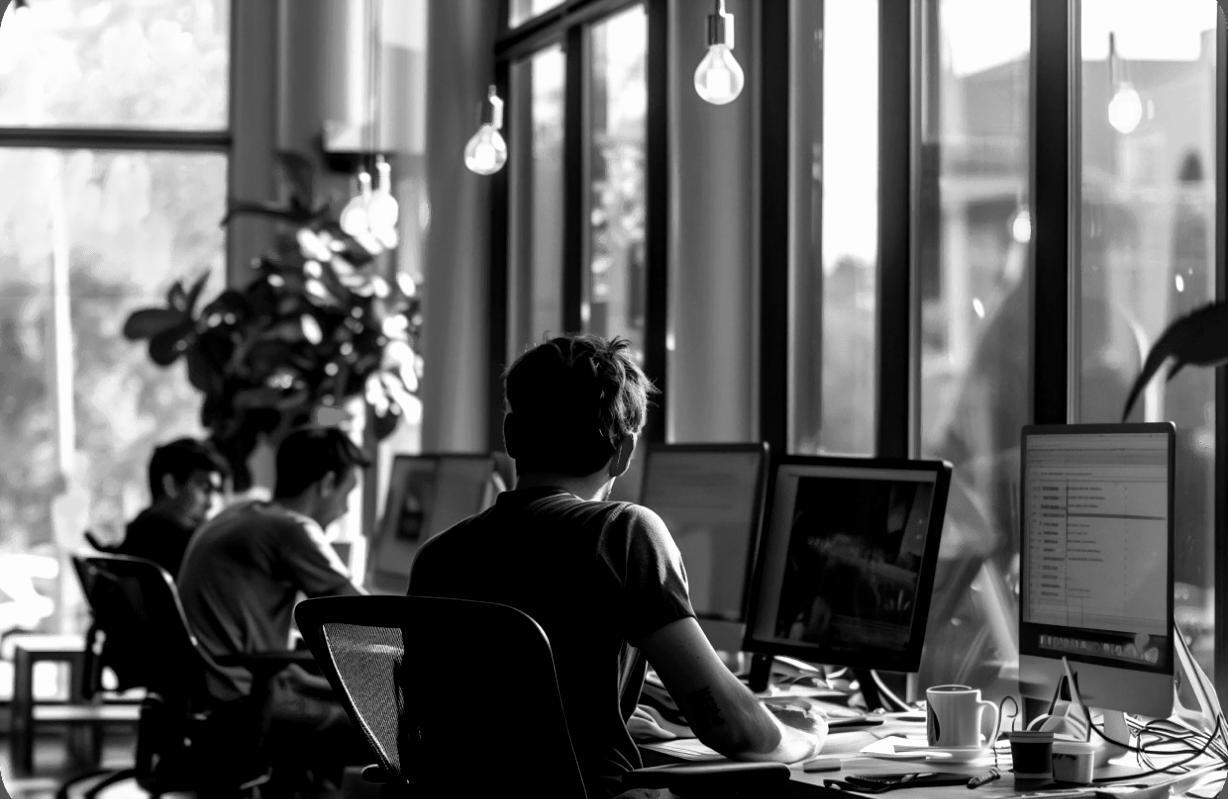 Ambiente di lavoro creativo dedicato alla scrittura e allo sviluppo narrativo